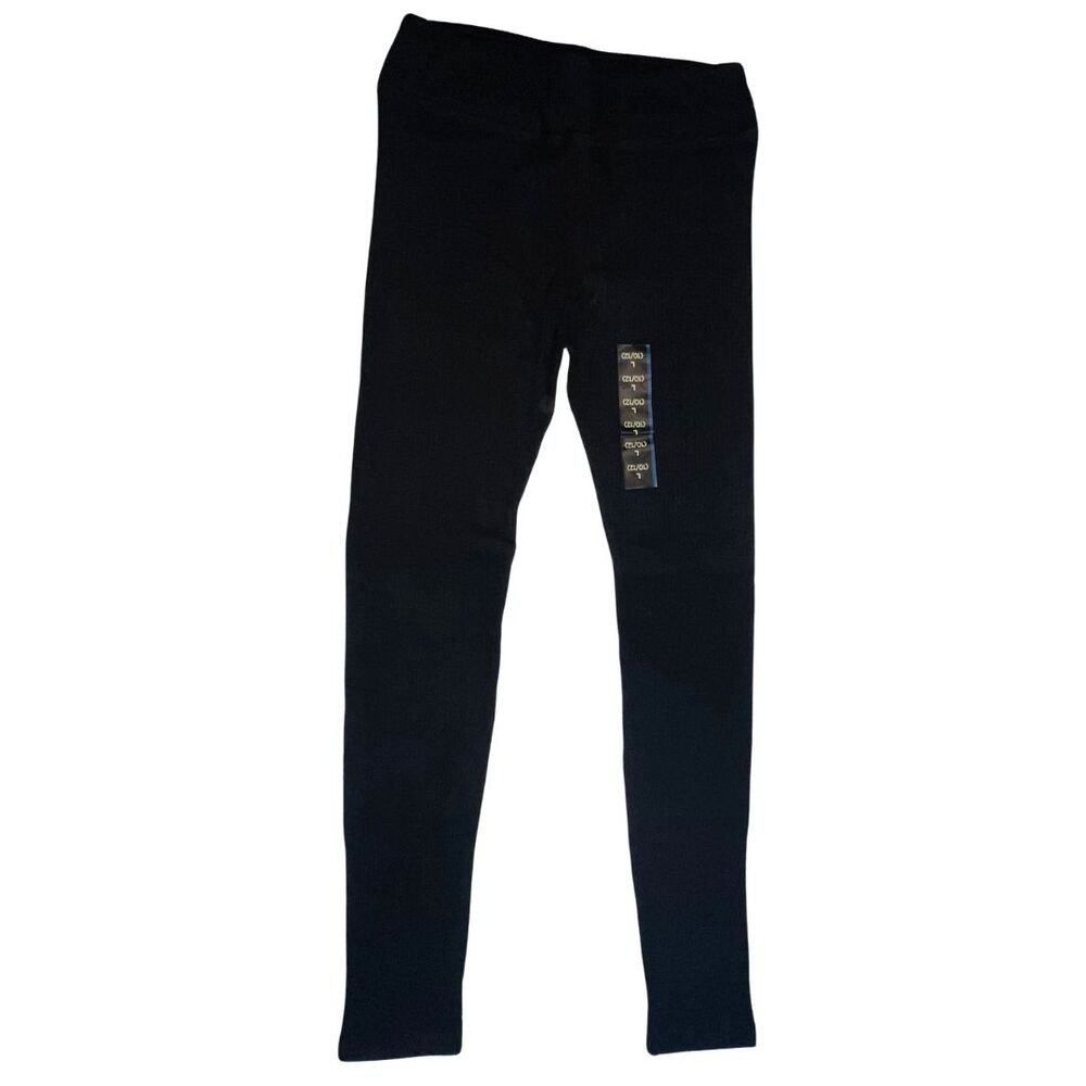 Art Class Leggings Girls Youth Large 12/14 Black Ribbed Classic Stretch Pants